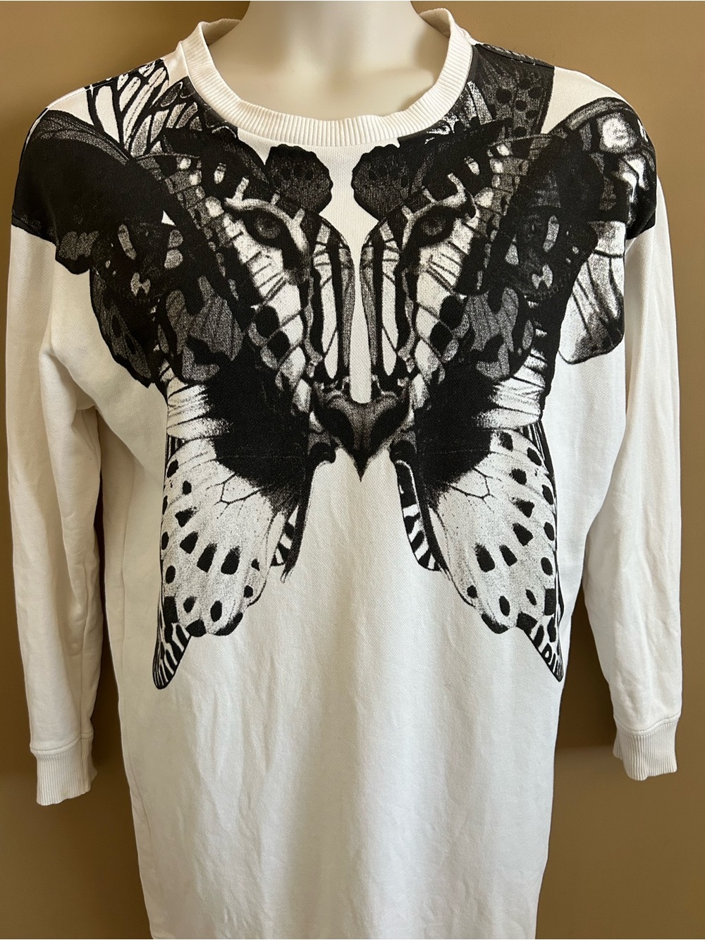 Y2K/Vintage Diesel White Sweatshirt Dress with Black 🦋 Print
